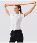 Camiseta esportiva feminina de verão para tênis, ginástica, corrida, treinamento físico, golfe, ioga, secagem rápida e respirável