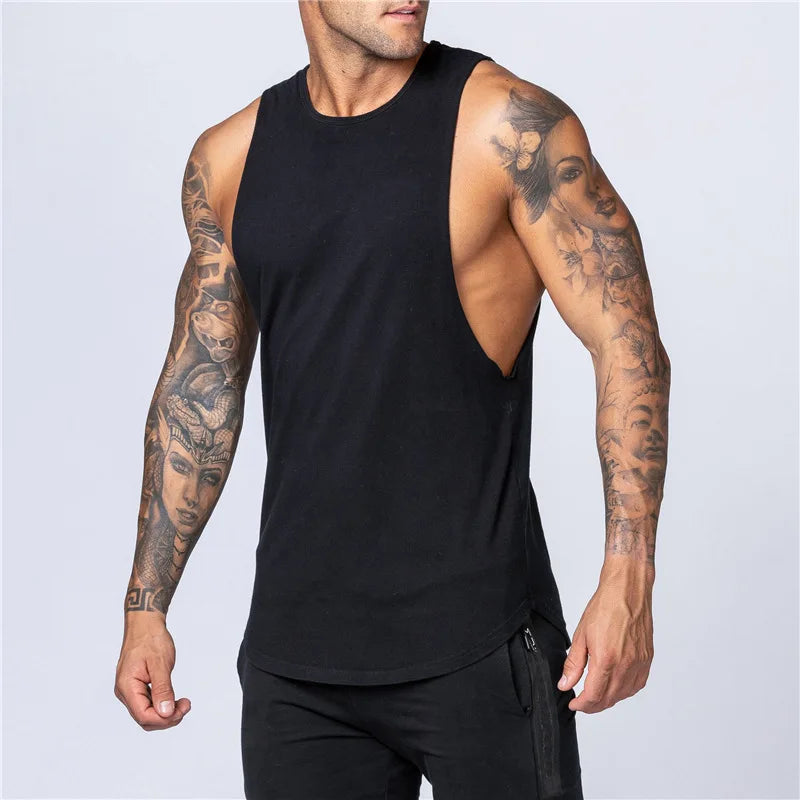 Regata de Algodão Cavada para Treino e Musculação – S ao XXXL