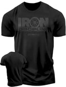 Camiseta de alta qualidade com letras impressas, confortável e respirável, com gola redonda, para esportes ao ar livre