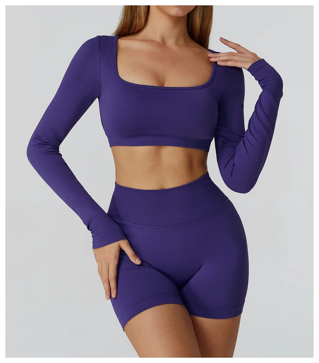 Camiseta Esportiva Sem Costura Feminina – Nylon e Spandex, Secagem Rápida, S ao XL
