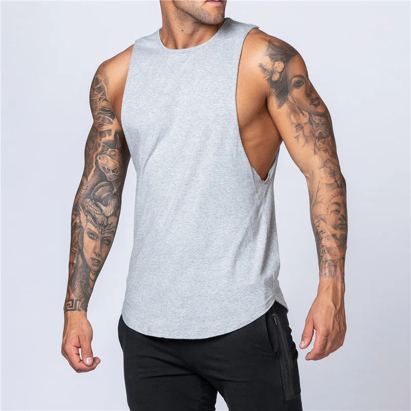 Regata de Algodão Cavada para Treino e Musculação – S ao XXXL