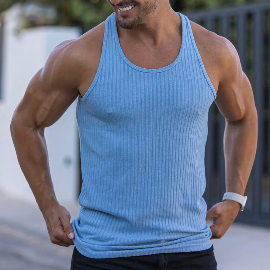 Regata Masculina em Malha Corte I – Poliéster e Spandex, Treino e Casual