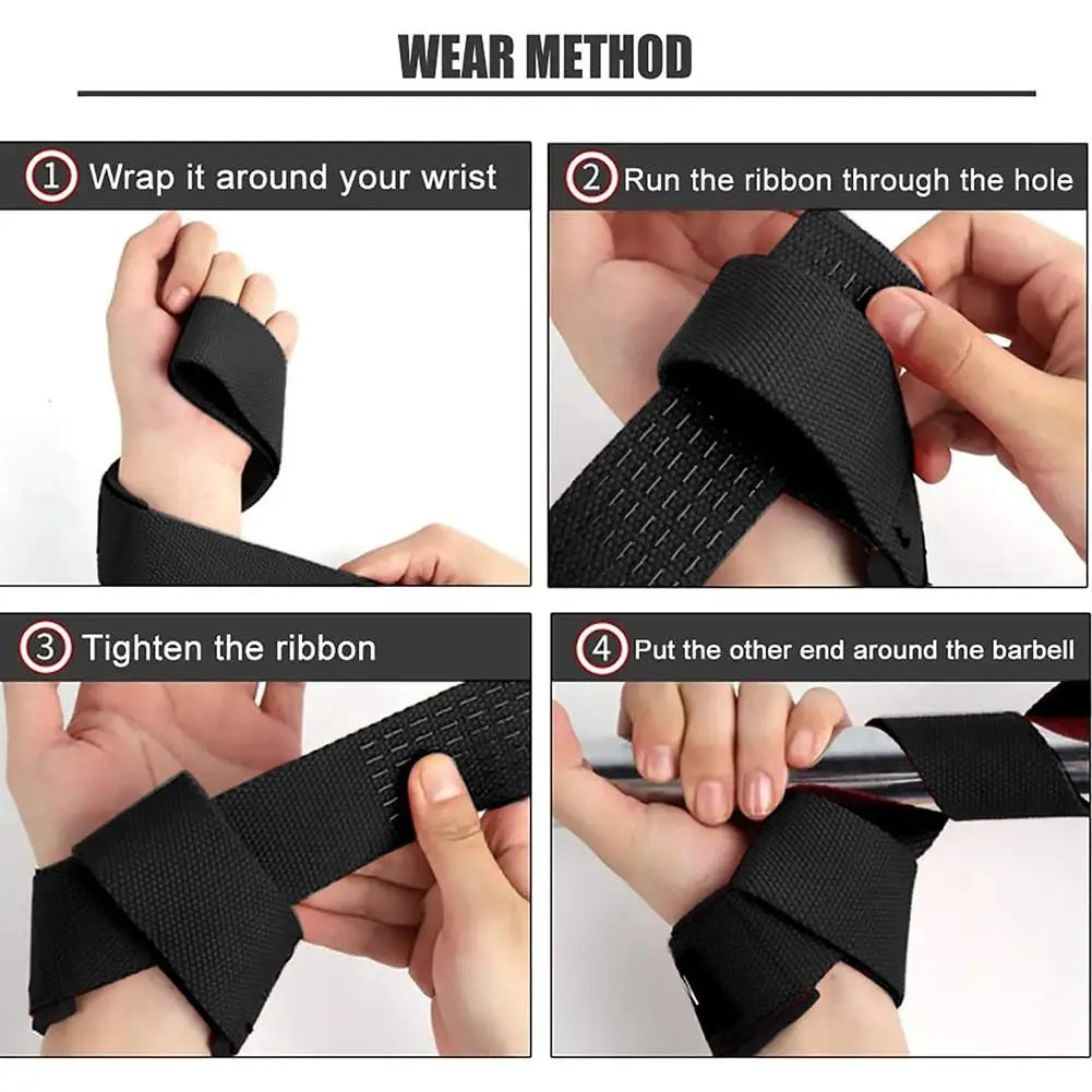 Straps Anti-Slip para Musculação e Crossfit – Silicone Antiderrapante, 55cm