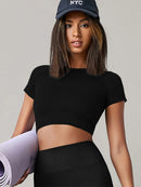 Top de treino fechado sem decote slim