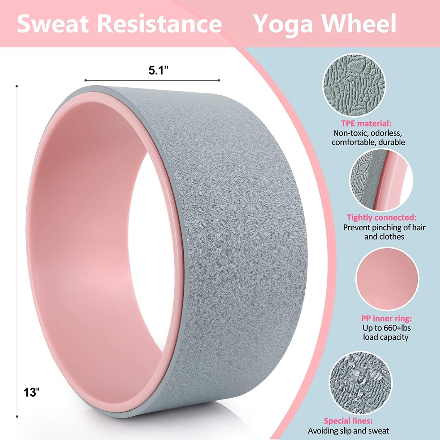 Faixa Elástica para Yoga e Pilates – Látex, 1,08m, Antiderrapante