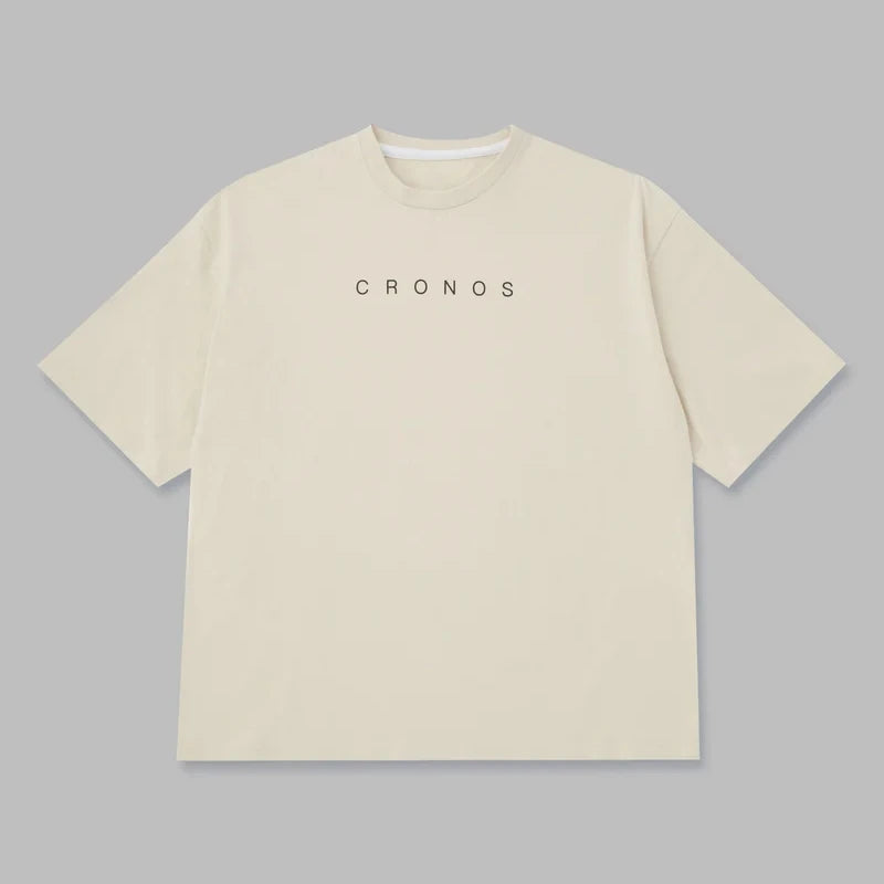 Camiseta Masculina Oversized Folgada de Algodão – Estampa Lettering, Fitness