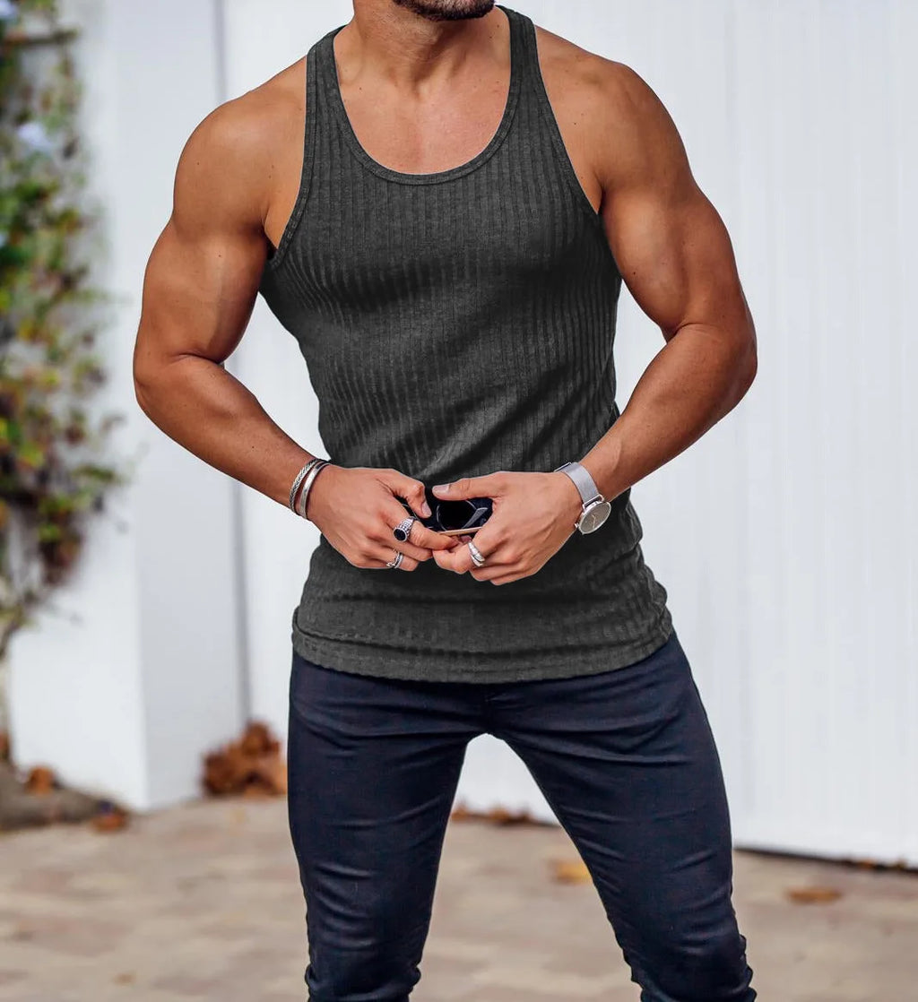 Regata Masculina em Malha Corte I – Poliéster e Spandex, Treino e Casual