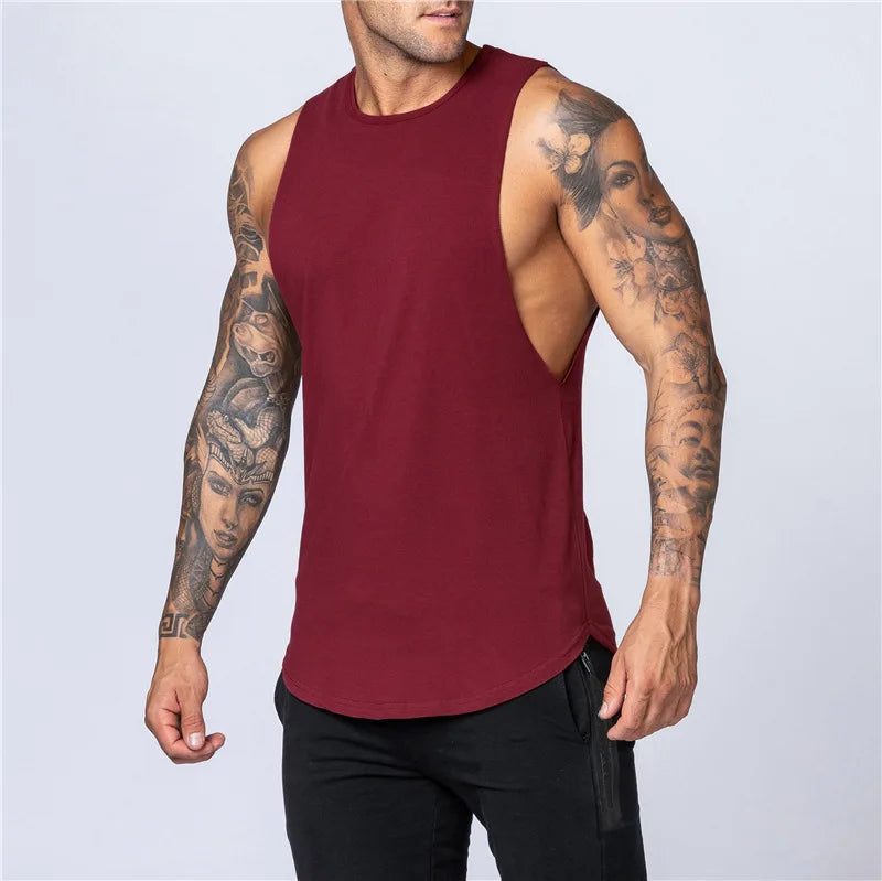 Regata de Algodão Cavada para Treino e Musculação – S ao XXXL