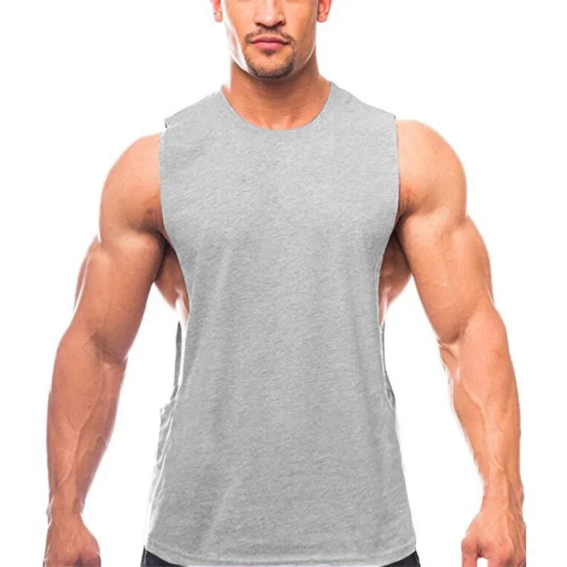 Regata de Algodão Masculina para Academia – 6 Cores, M ao XXL