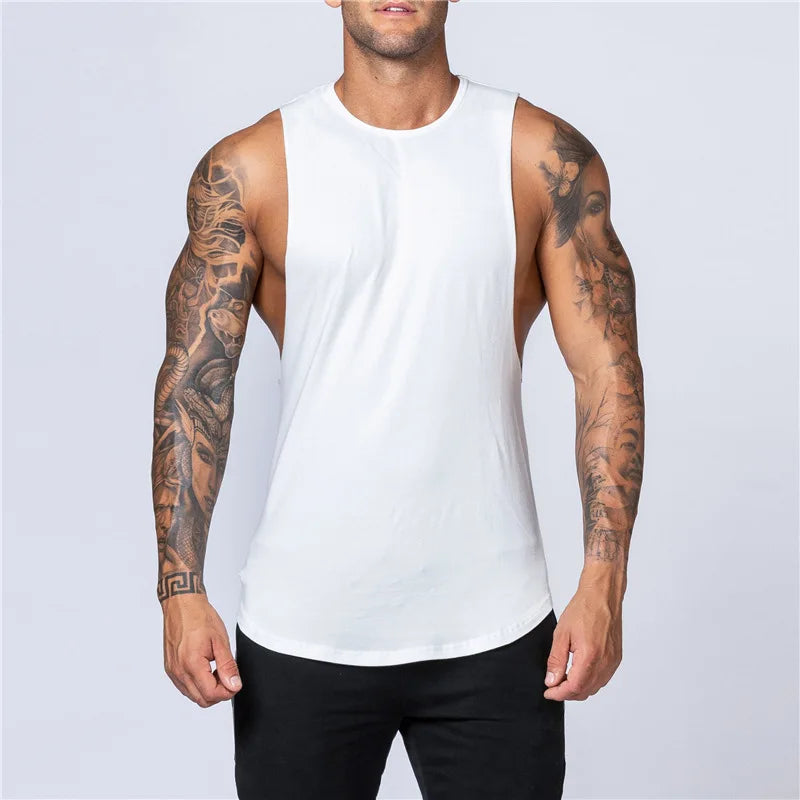 Regata de Algodão Cavada para Treino e Musculação – S ao XXXL
