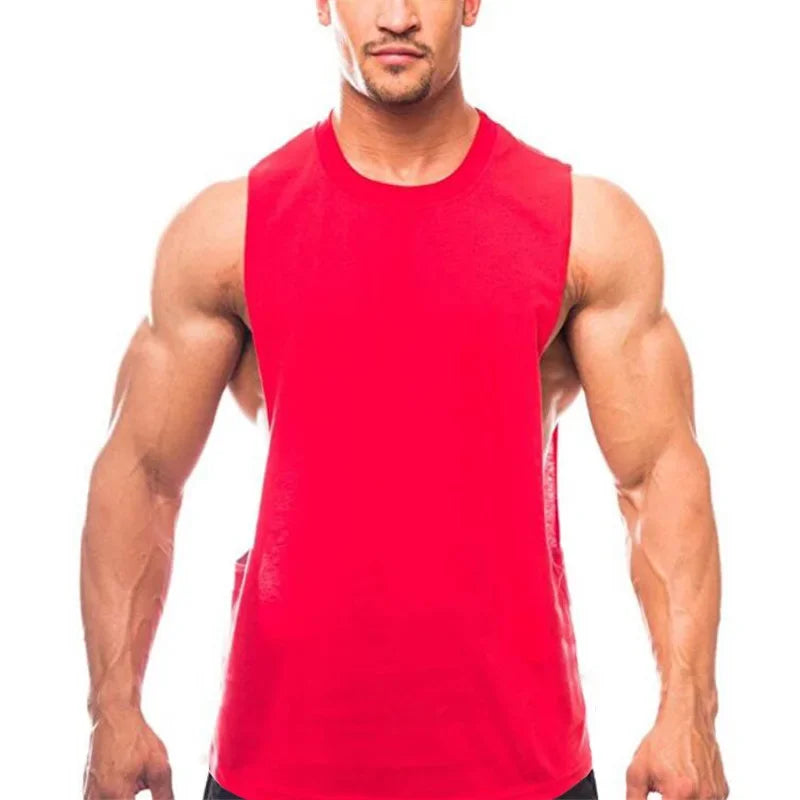 Regata de Algodão Masculina para Academia – 6 Cores, M ao XXL
