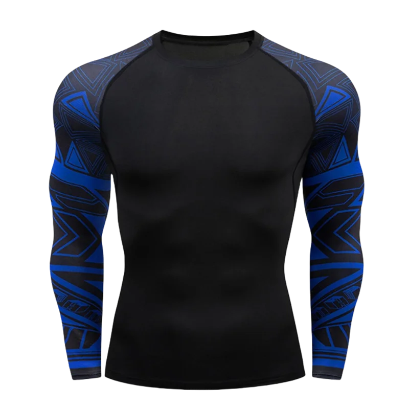 Camiseta Manga Longa de Compressão Esportiva – Poliéster, Gola Redonda, Unissex