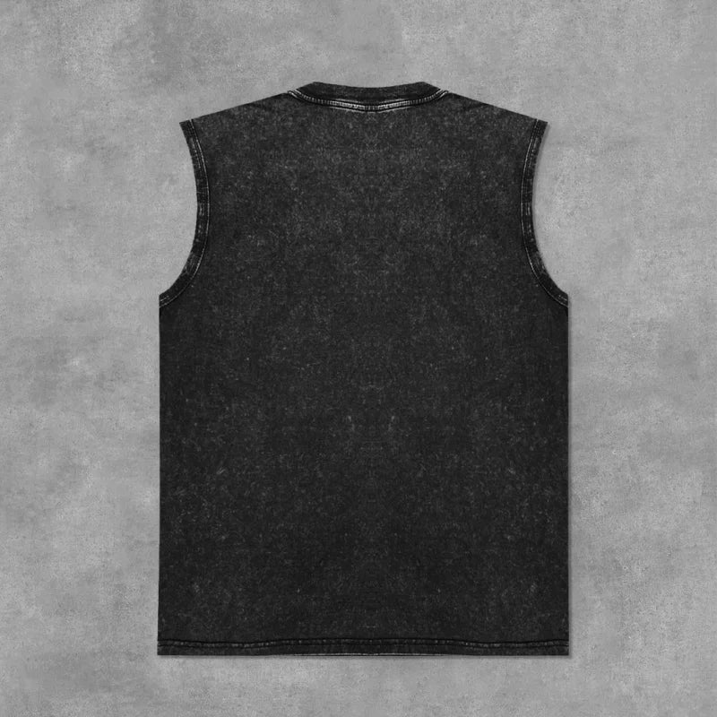 Regata Masculina Lavada Oversized para Corrida e Musculação – Algodão, S ao 3XL