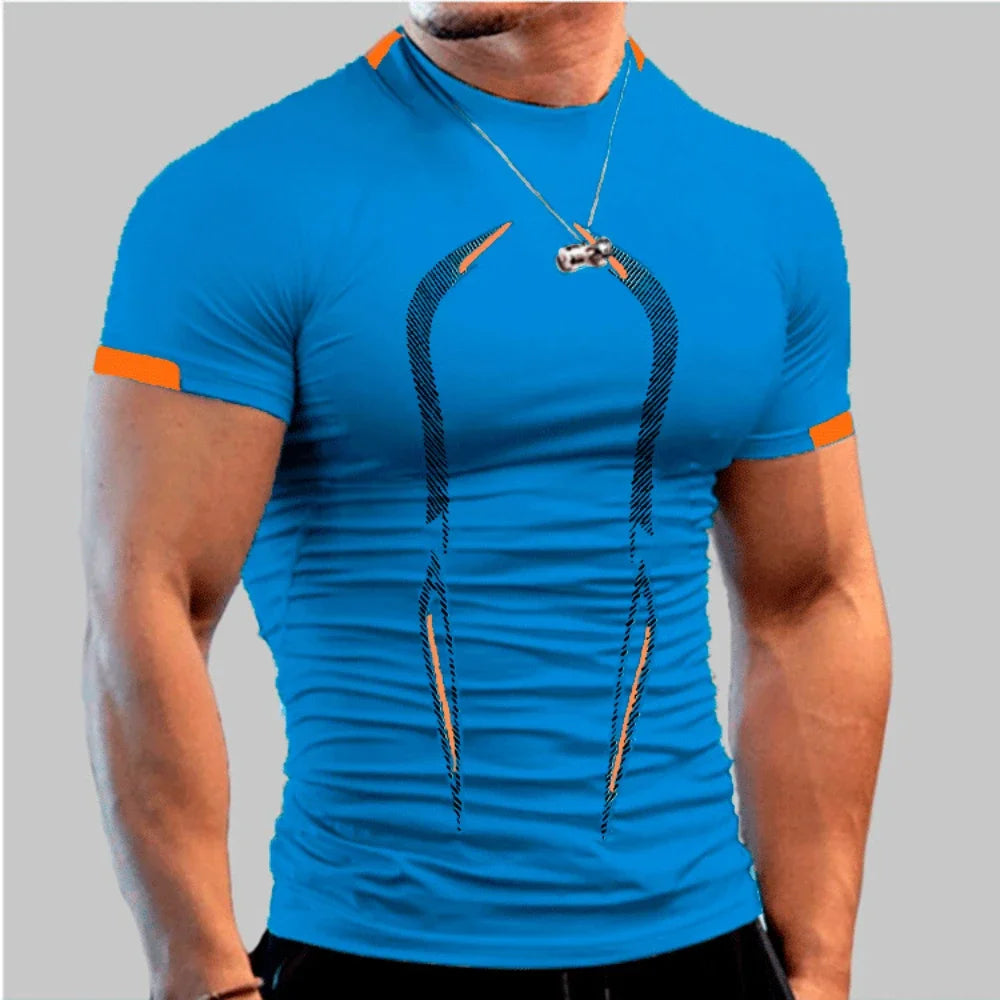 Camiseta Masculina Respirável para Academia e Corrida – Poliéster Dry Fit, M ao 5XL