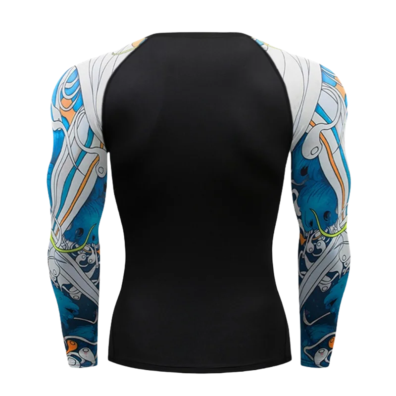 Camiseta Manga Longa de Compressão Esportiva – Poliéster, Gola Redonda, Unissex