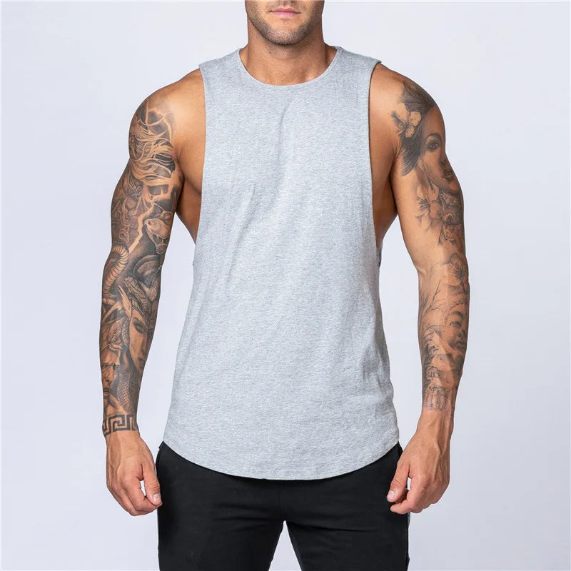 Regata de Algodão Cavada para Treino e Musculação – S ao XXXL
