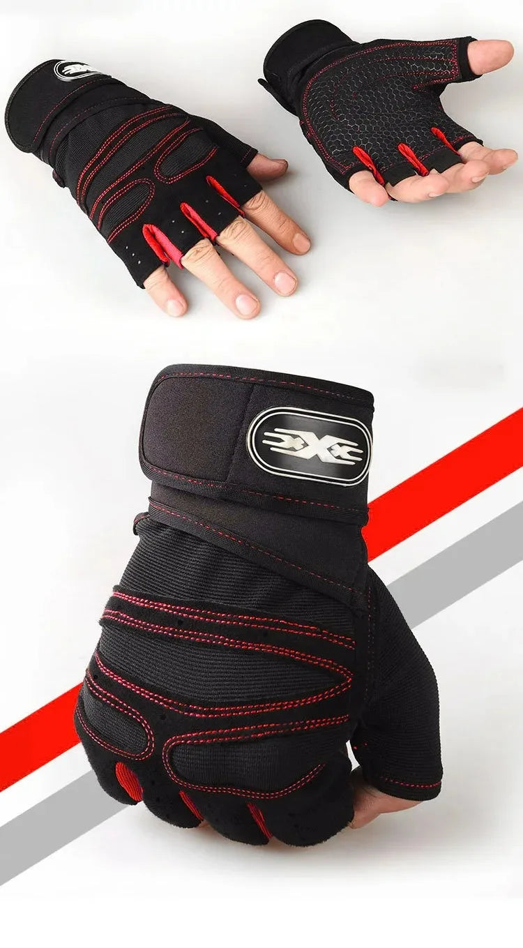 Luvas de Treino Unissex Meio Dedo – Antiderrapante, Para Musculação e Ciclismo