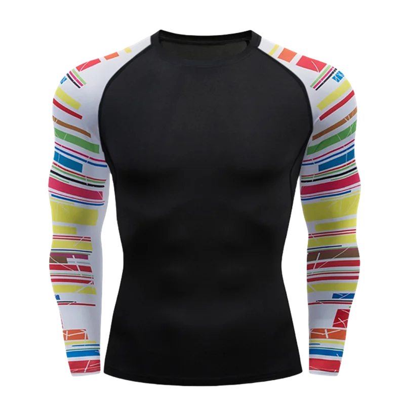 Camiseta Manga Longa de Compressão Esportiva – Poliéster, Gola Redonda, Unissex