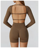 Camiseta esportiva sem costura para musculação feminina - secagem rápida