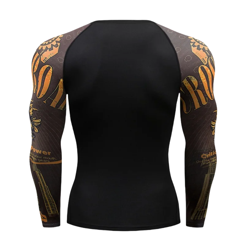 Camiseta Manga Longa de Compressão Esportiva – Poliéster, Gola Redonda, Unissex