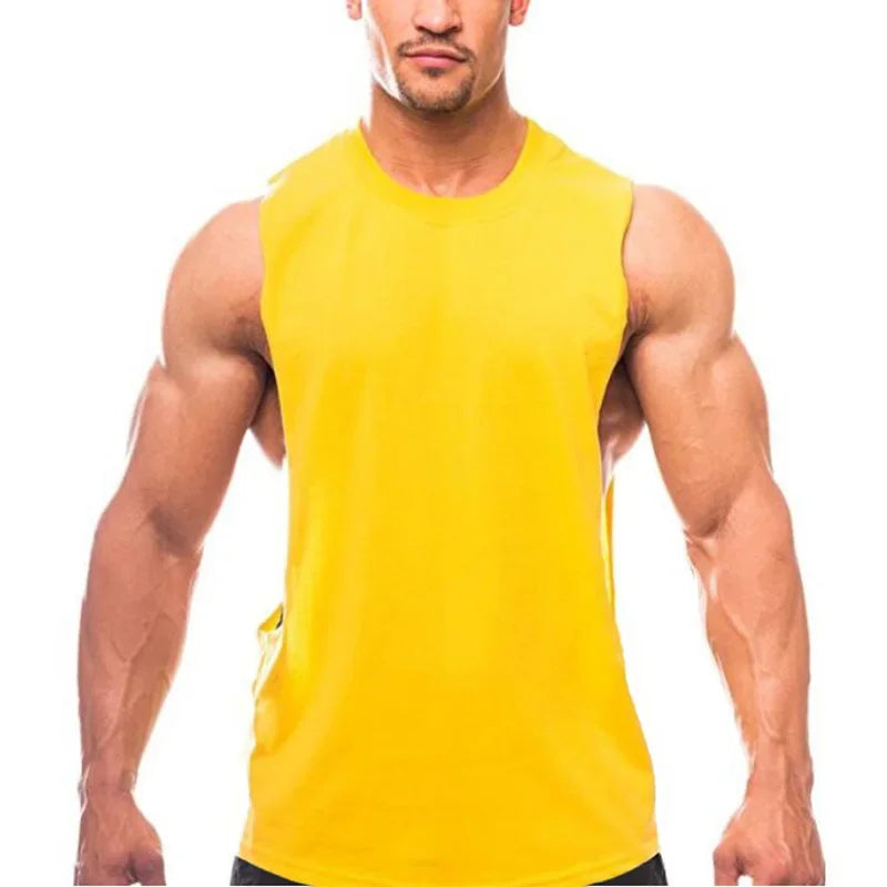 Regata de Algodão Masculina para Academia – 6 Cores, M ao XXL