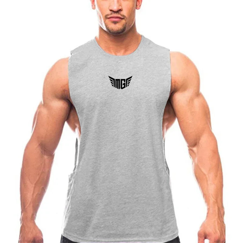 Regata de Algodão Masculina para Academia – 6 Cores, M ao XXL
