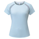 Camiseta esportiva feminina de verão para tênis, ginástica, corrida, treinamento físico, golfe, ioga, secagem rápida e respirável