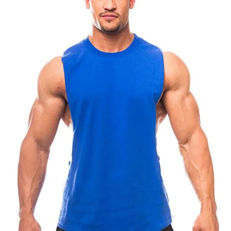 Regata de Algodão Masculina para Academia – 6 Cores, M ao XXL