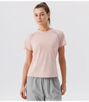 Camiseta esportiva feminina de verão para tênis, ginástica, corrida, treinamento físico, golfe, ioga, secagem rápida e respirável