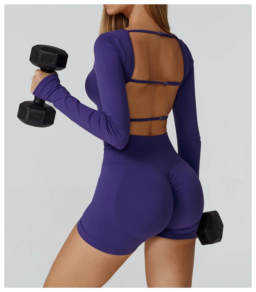 Camiseta Esportiva Sem Costura Feminina – Nylon e Spandex, Secagem Rápida, S ao XL