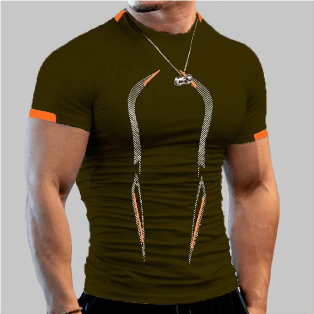 Camiseta Masculina Respirável para Academia e Corrida – Poliéster Dry Fit, M ao 5XL
