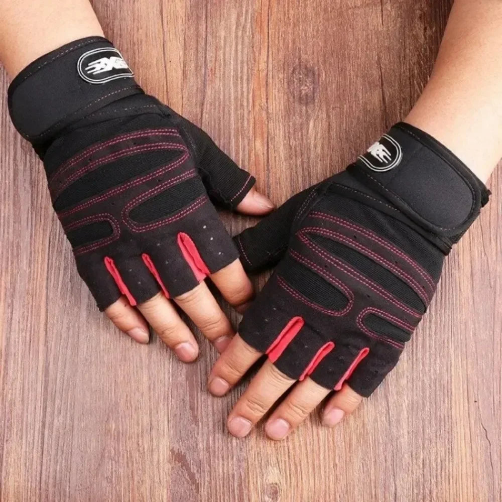 Luvas de Treino Unissex Meio Dedo – Antiderrapante, Para Musculação e Ciclismo