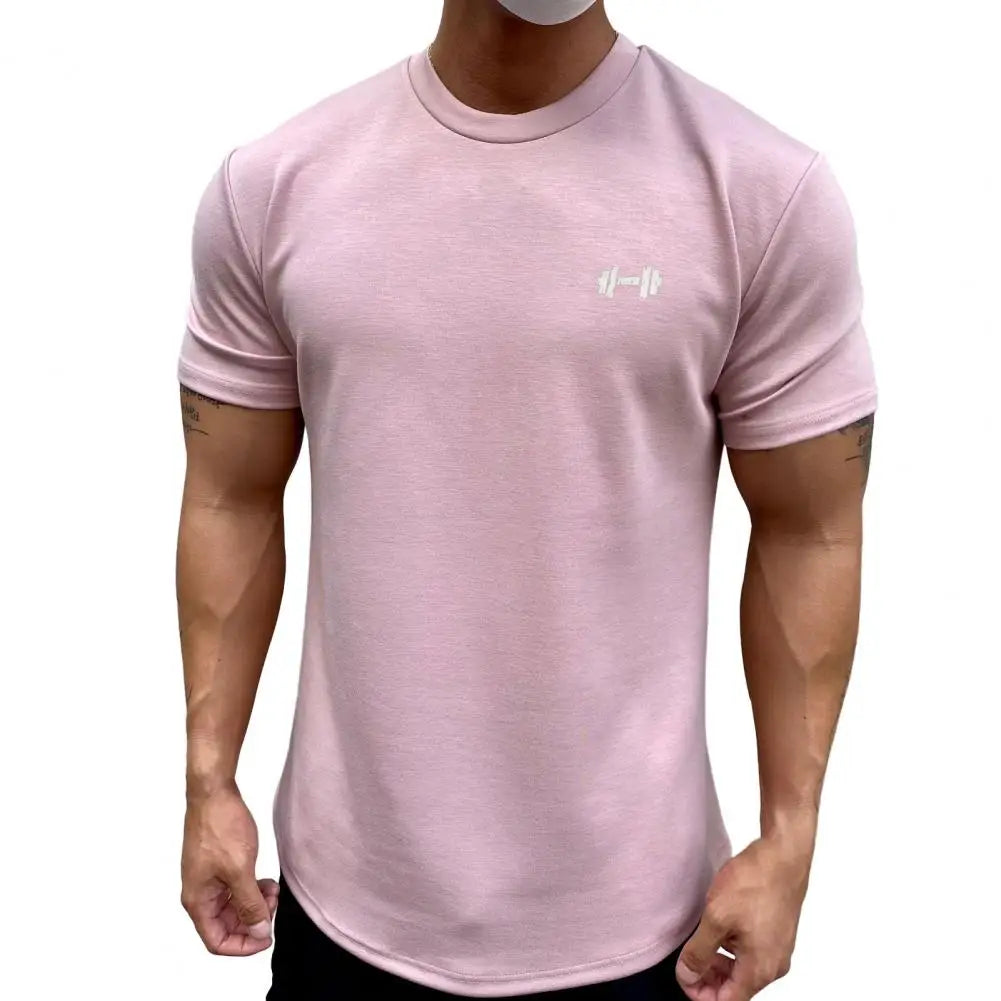 Camiseta Esportiva Masculina Fitness Larga – Algodão Dry Fit, Manga Curta