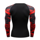 Camiseta masculina com gola redonda e mangas compridas para musculação de secagem rápida, compressão esportiva