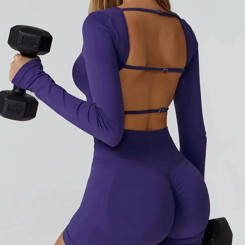 Camiseta Esportiva Sem Costura Feminina – Nylon e Spandex, Secagem Rápida, S ao XL