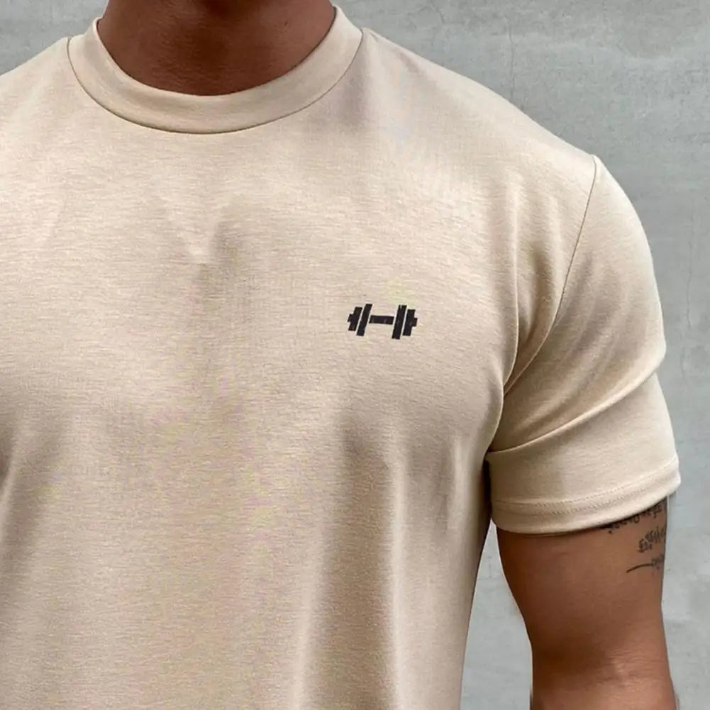 Camiseta Esportiva Masculina Fitness Larga – Algodão Dry Fit, Manga Curta