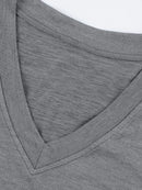 Top esportivo com decote em V e pregas, manga curta, solto, cor sólida, para corrida e exercício físico, 5 cores, roupa de ginástica