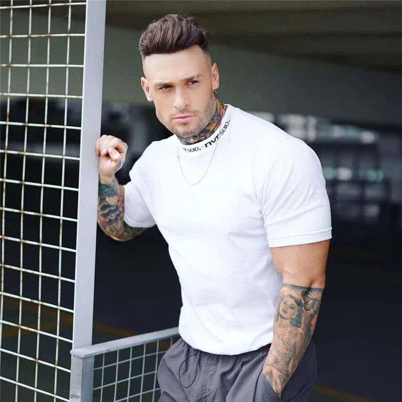 Camiseta Masculina Fitness Slim Fit – Algodão, Estampa, M ao XXXL