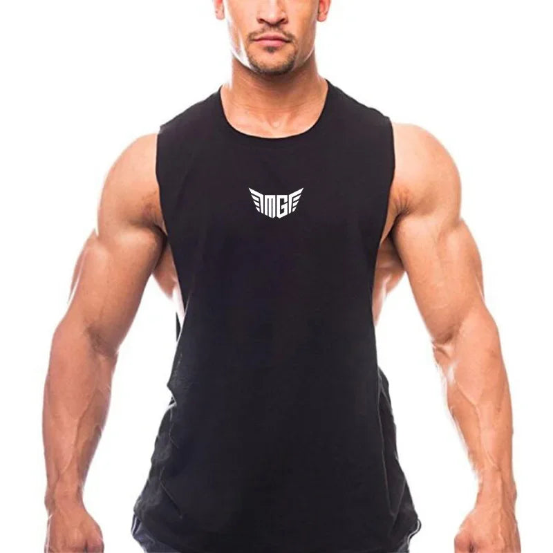 Regata de Algodão Masculina para Academia – 6 Cores, M ao XXL