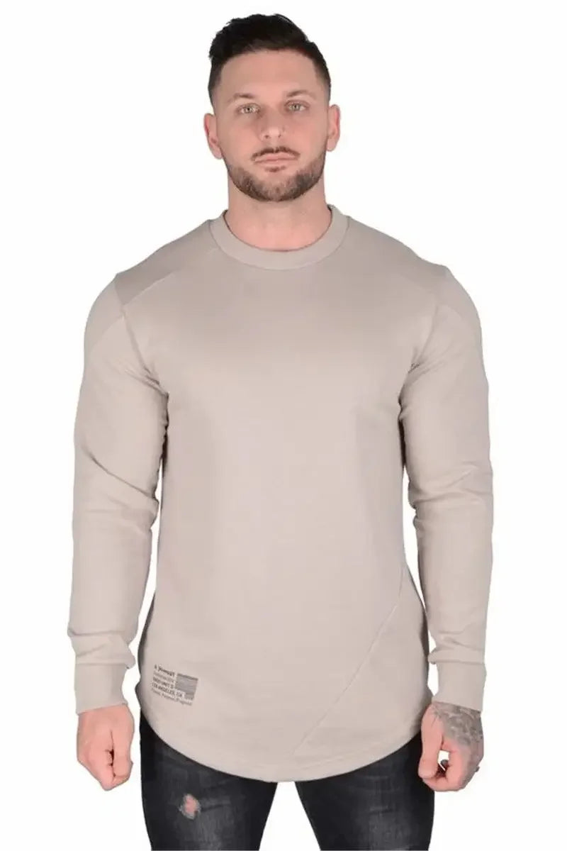 Camiseta Manga Longa para Treino e Musculação – Algodão e Poliéster, Respirável