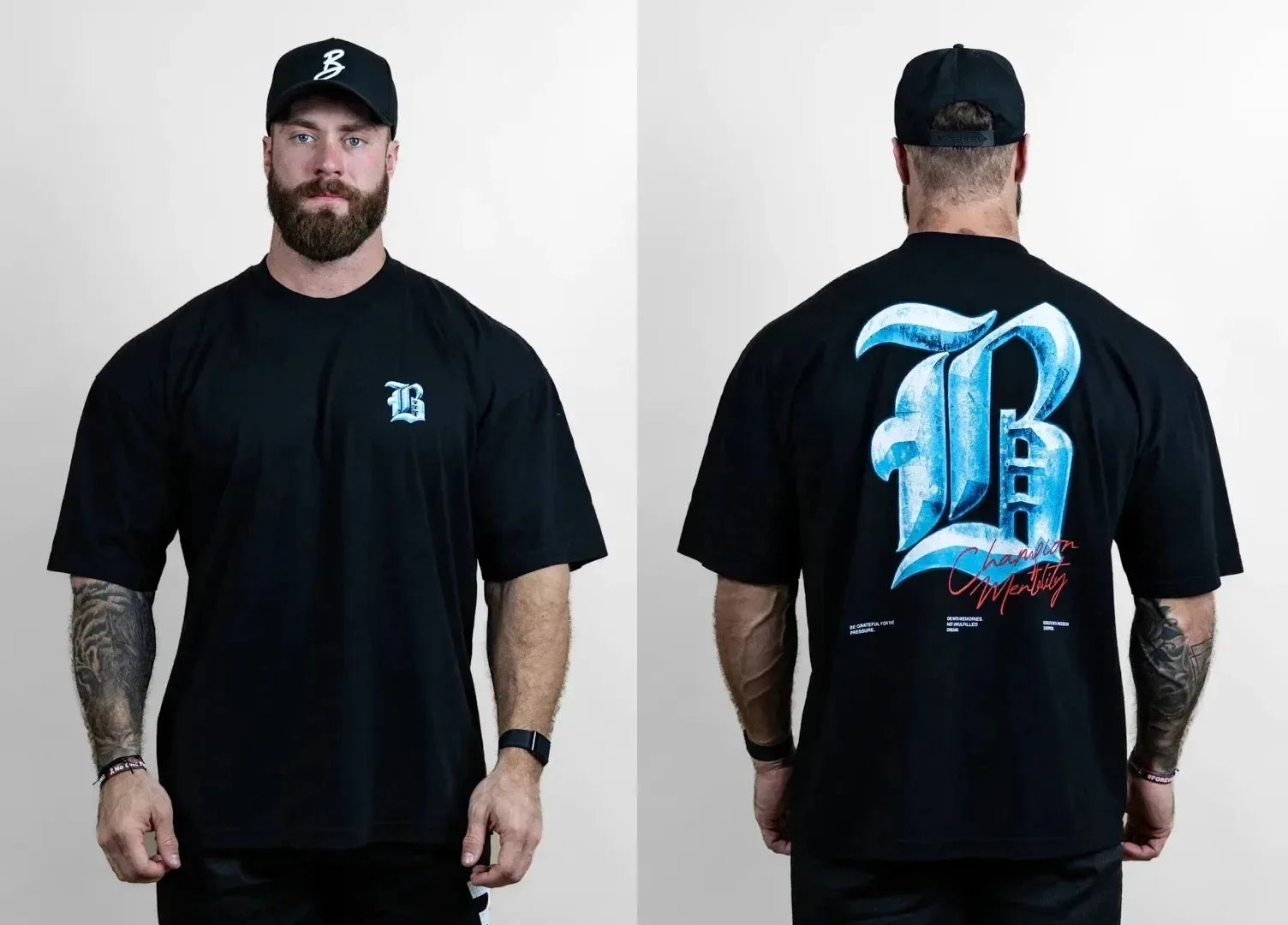 Camiseta Chris Bumstead Raw Oversized para Academia – Poliéster, M ao 5XL