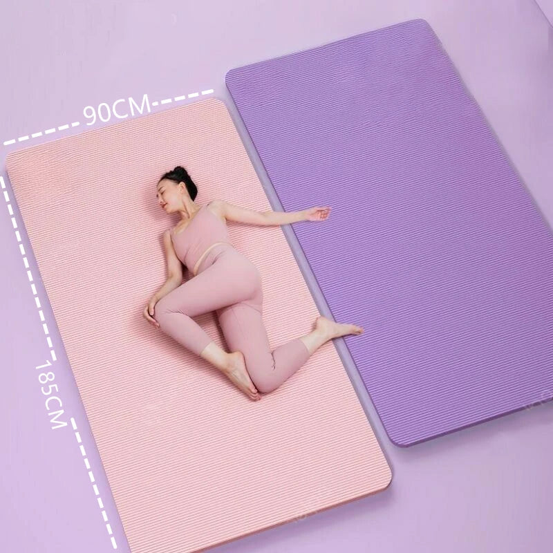 Tapete de Ginástica para Yoga e Pilates – Nitrila 185x90x1cm, Espesso e Antiderrapante