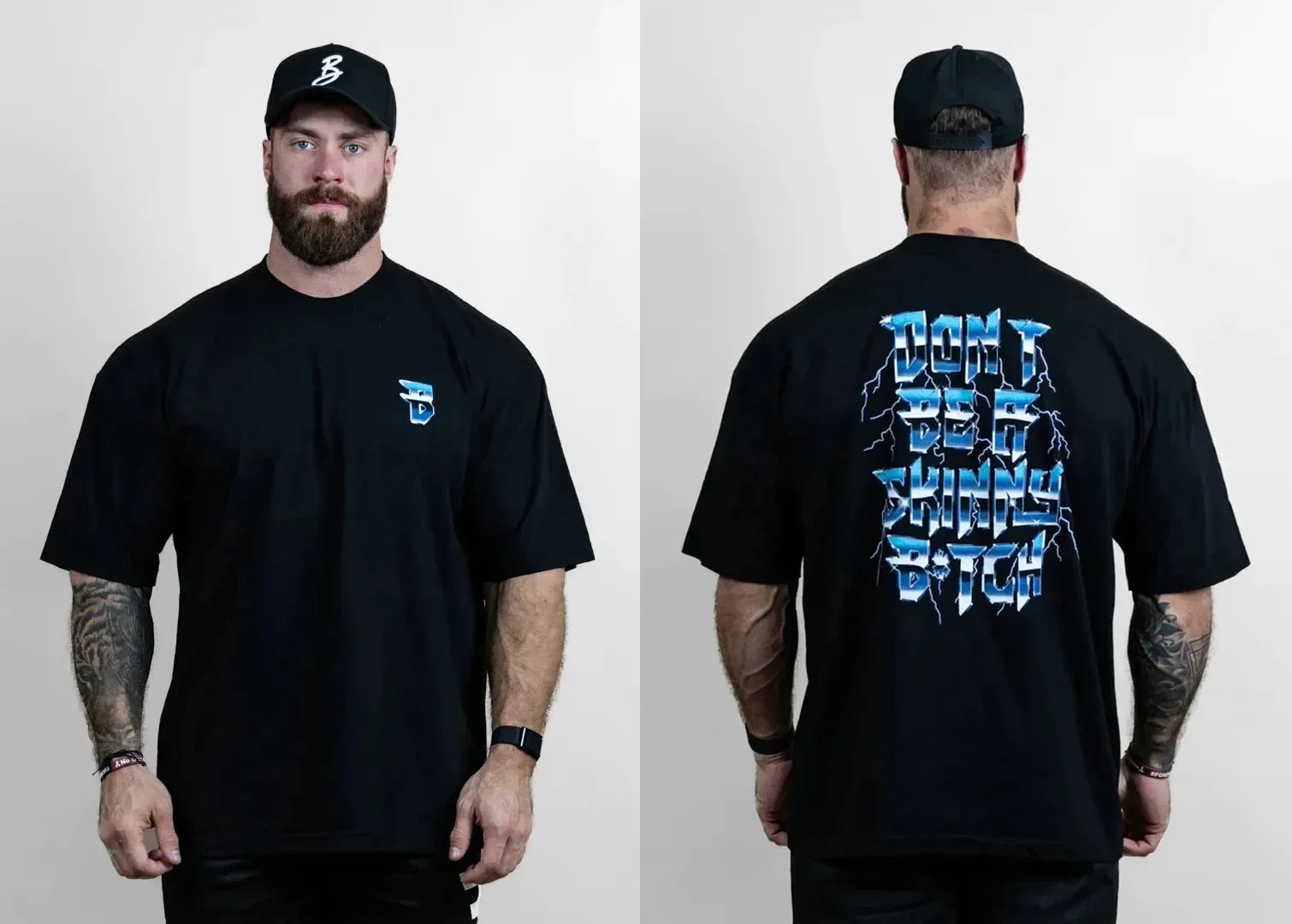 Camiseta Chris Bumstead Raw Oversized para Academia – Poliéster, M ao 5XL