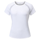 Camiseta esportiva feminina de verão para tênis, ginástica, corrida, treinamento físico, golfe, ioga, secagem rápida e respirável