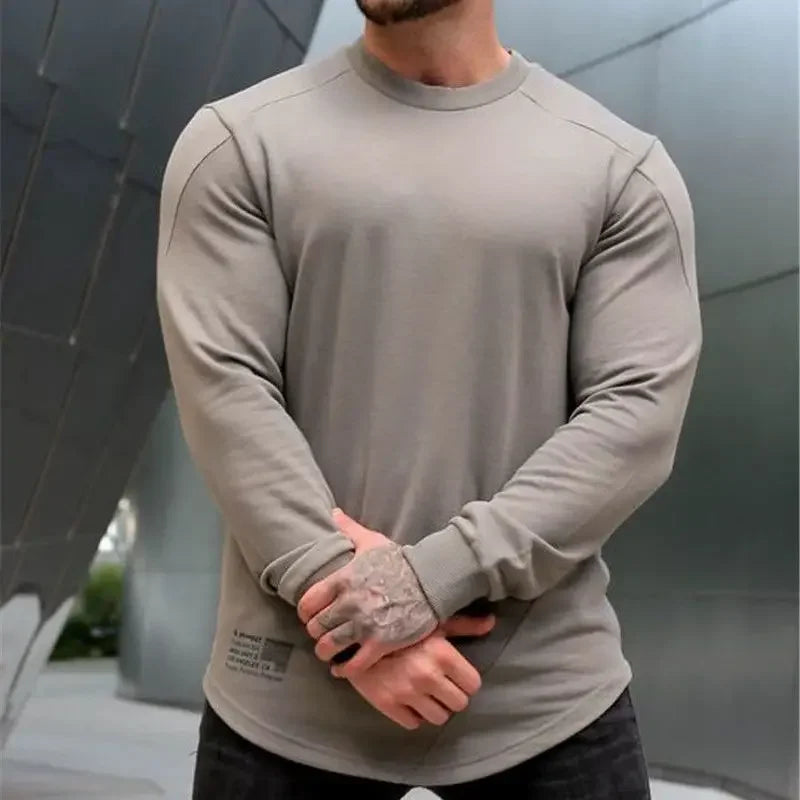 Camiseta Manga Longa para Treino e Musculação – Algodão e Poliéster, Respirável