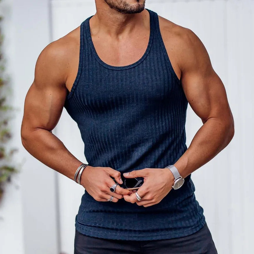 Regata Masculina em Malha Corte I – Poliéster e Spandex, Treino e Casual