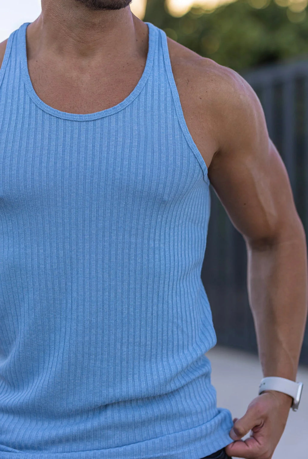 Regata Masculina em Malha Corte I – Poliéster e Spandex, Treino e Casual