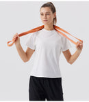 Camiseta esportiva feminina de verão para tênis, ginástica, corrida, treinamento físico, golfe, ioga, secagem rápida e respirável