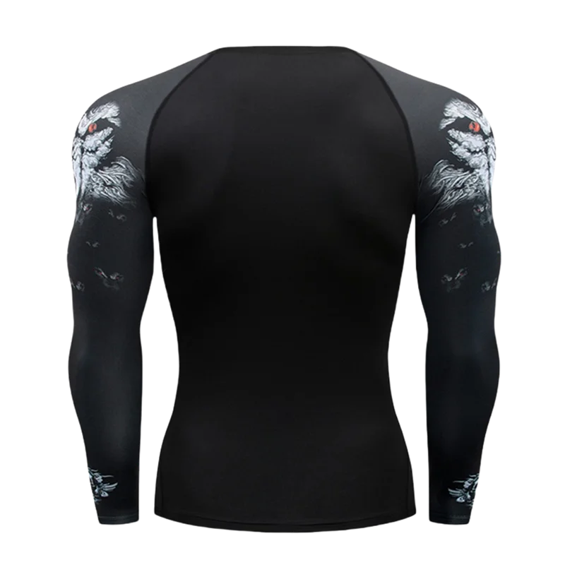 Camiseta Manga Longa de Compressão Esportiva – Poliéster, Gola Redonda, Unissex